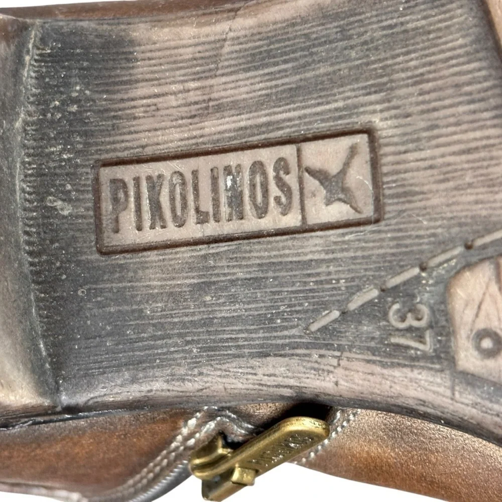 Pikolinos Women’s Leather Ankle Harness Boots Sz 37 (Excellent Condition)